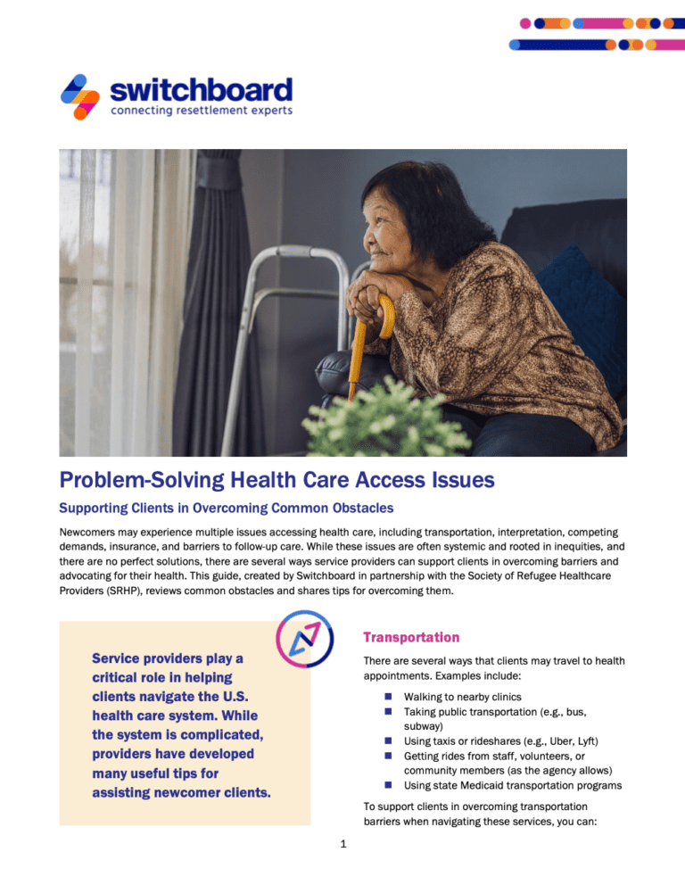 Problem-Solving Health Care Access Issues: Supporting Clients in Overcoming Common Obstacles